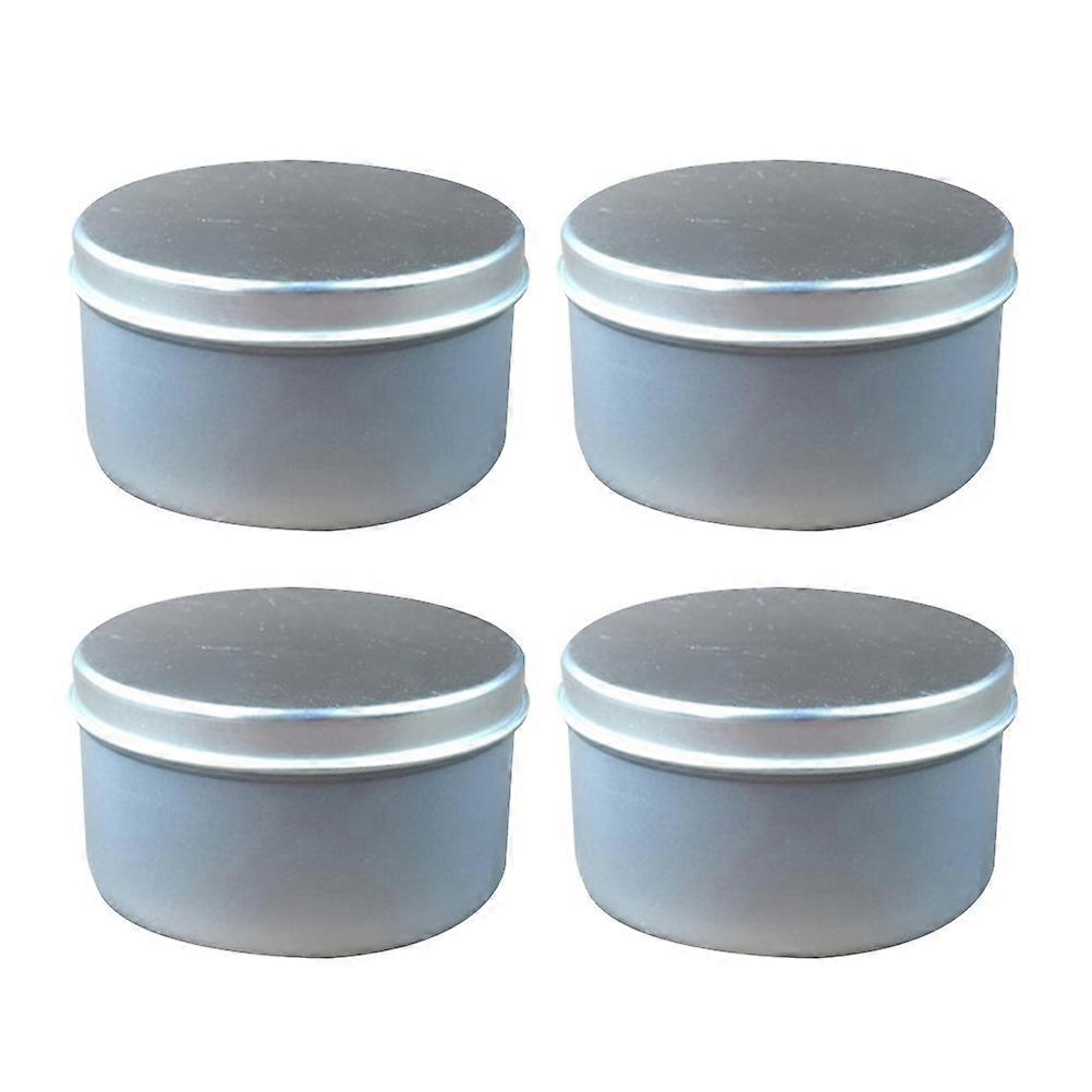 4 Pcs DIY Handmade Candle Iron Can for Storage Use Silver High Temperature Bearing 8CM