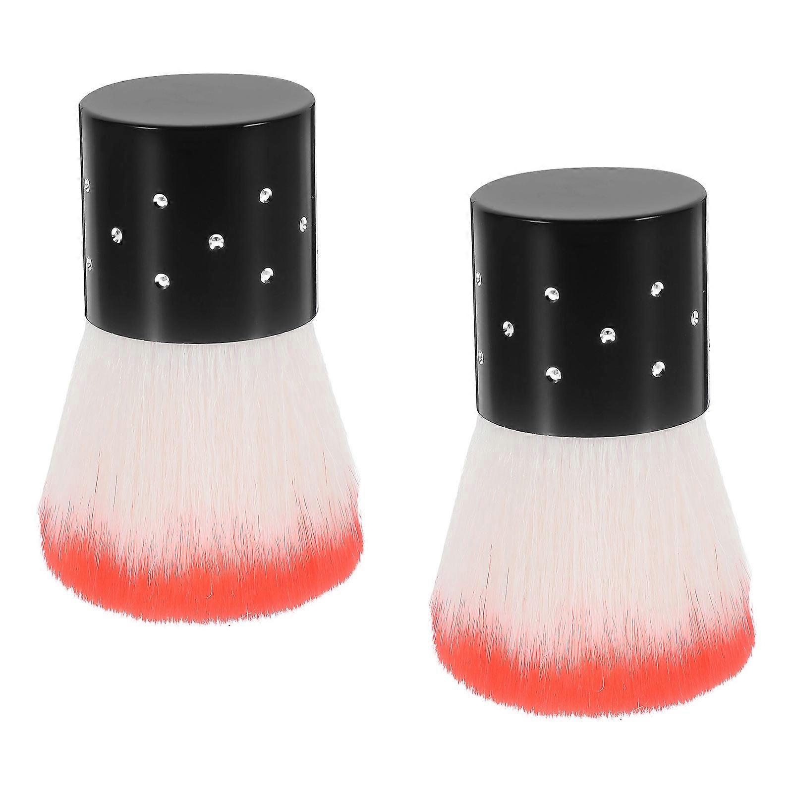 2pcs Nail Art Brushes Set for Dip Powder Containers Portable and Light Weight ASB Multi