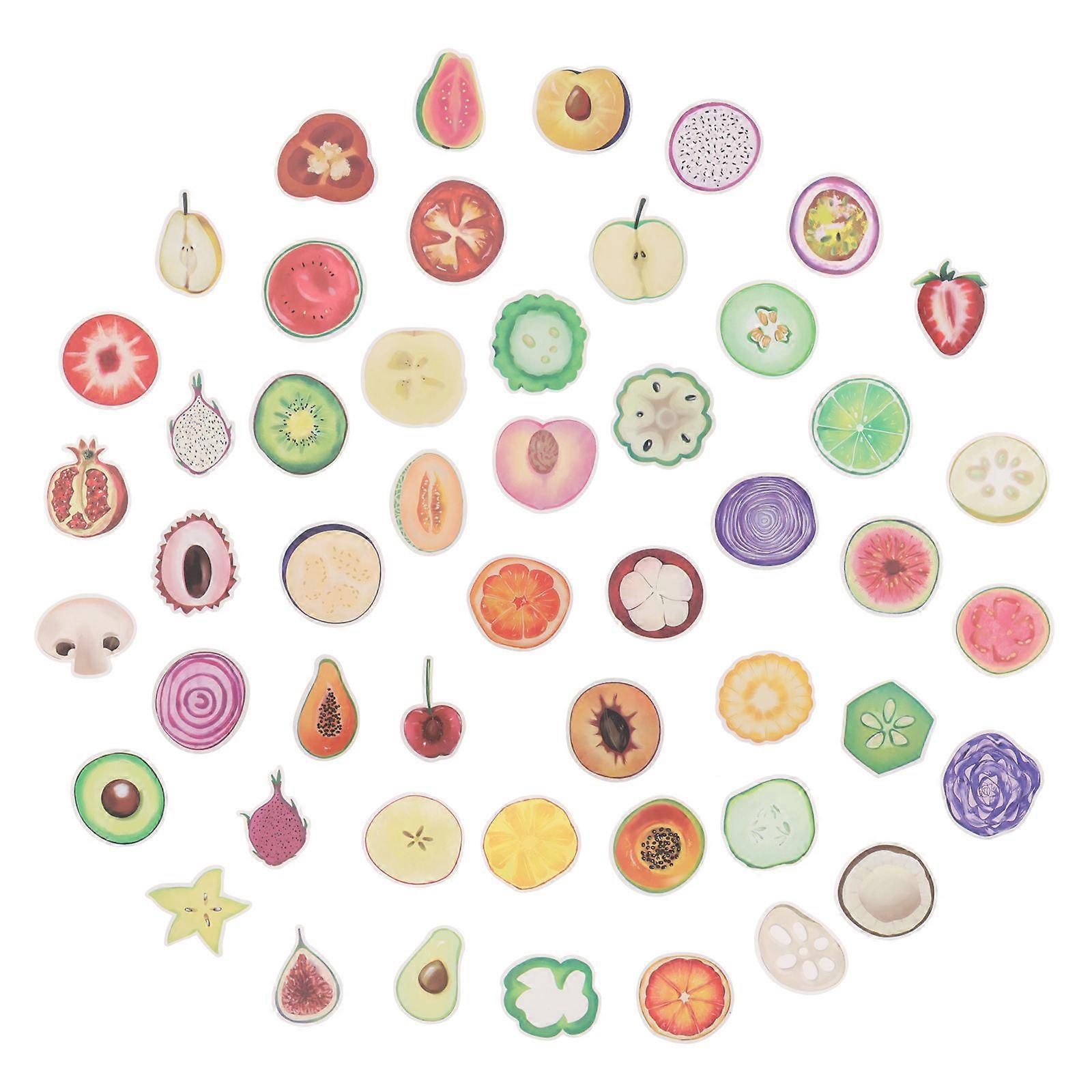 Multi Color Aesthetic Fruit Stickers 50Pcs Decorative Adhesive For Teens PVC Stickers For Picture Books