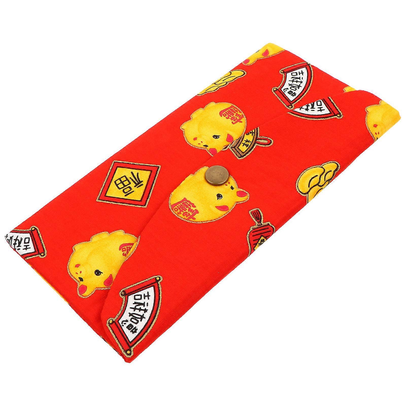 Cash Pouch Cellphone Storage Bag Festive Occasions Red Rectangular Gift Giving 1Pcs