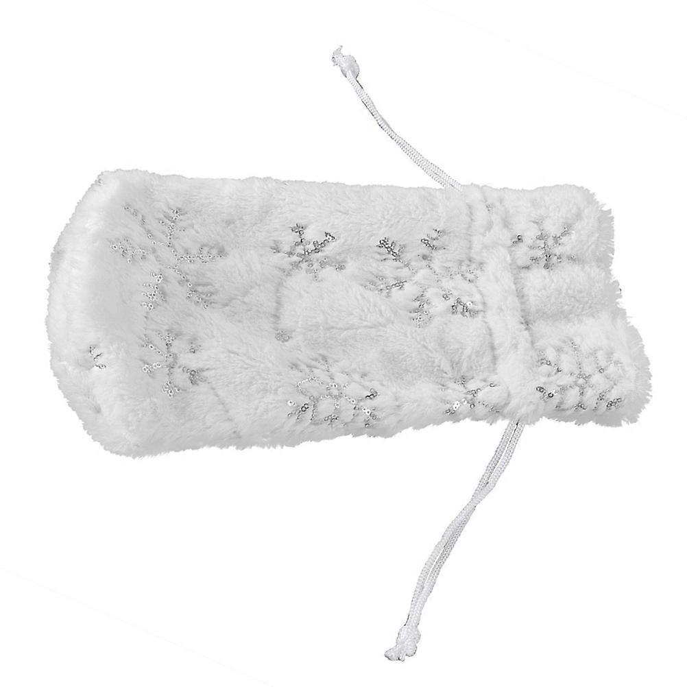 Plush Bottle Protector With Snowflake Design For Holiday Table Decoration 1Pack Reusable Cover