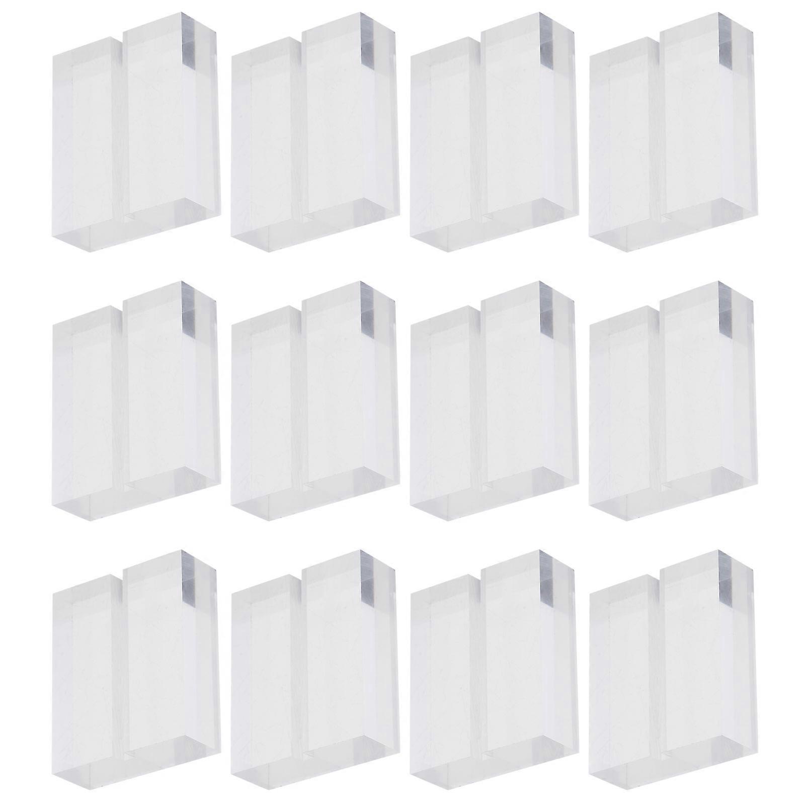 12pcs Acrylic Card Holders for Table Numbers & Menus – Transparent Display Stands for Restaurant, Wedding, Office & Party Decorations – Space Saving
