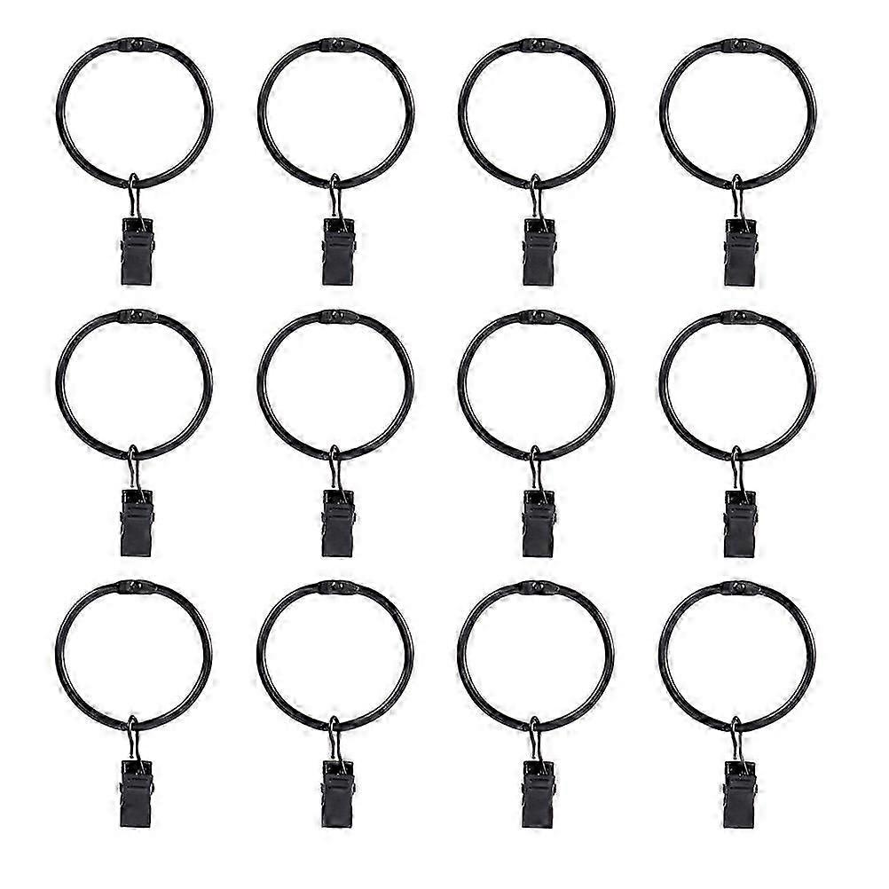 24pcs Multi-functional Curtain Clips Iron Curtain Rings with Clips Curtain Hooks