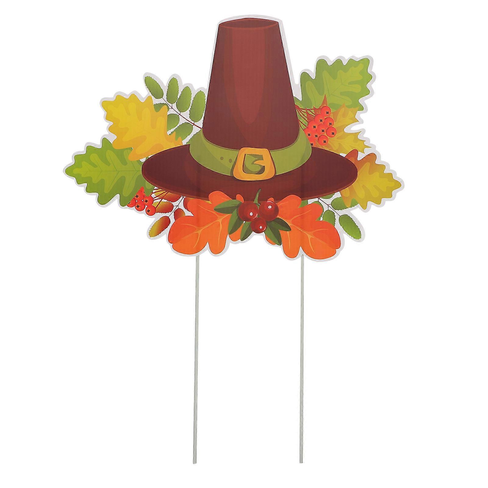 Thanksgiving Yard Sign with Lovely Patterns for Outdoor Decoration Made of Durable Plastic
