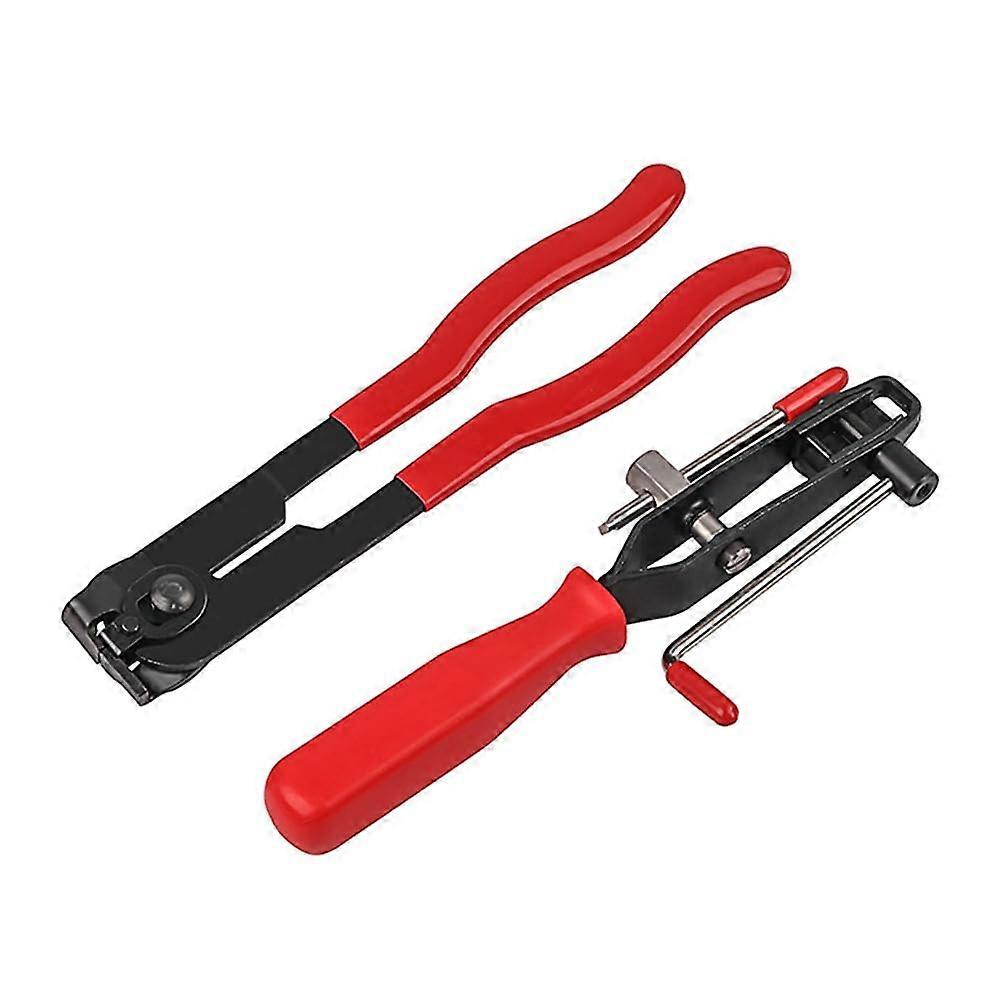 2-Piece Bundling / Cutting Tool Set With Disassembly Pliers For Fuel Filter Hand Installation And Removal Red And Black