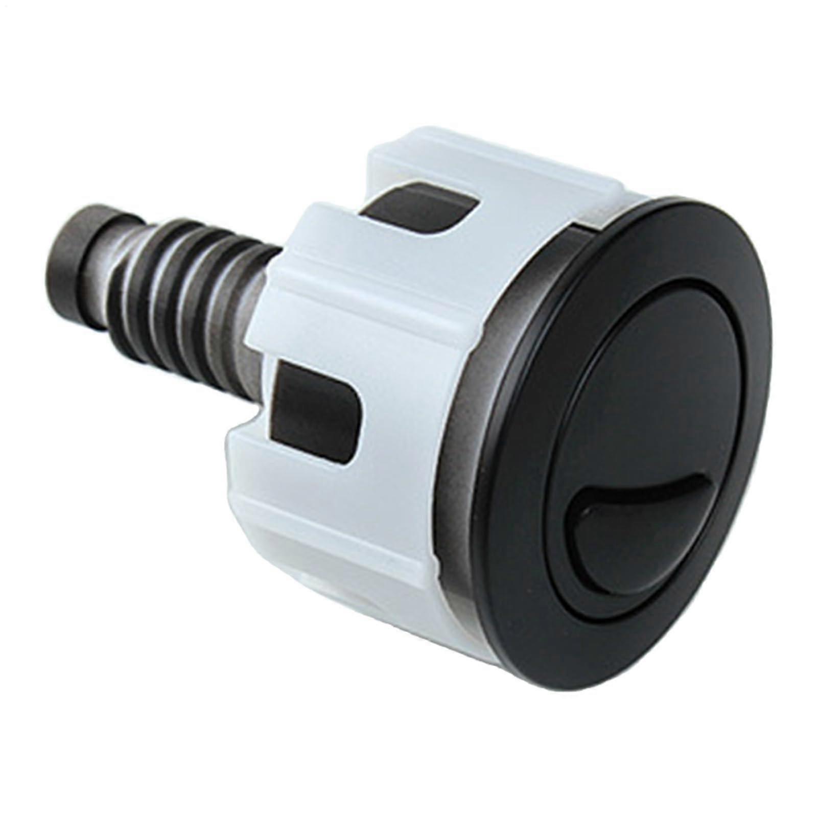 Push Toilet Button, Rustproof Round Double Flush, Easy Install, 1 Piece, Black
