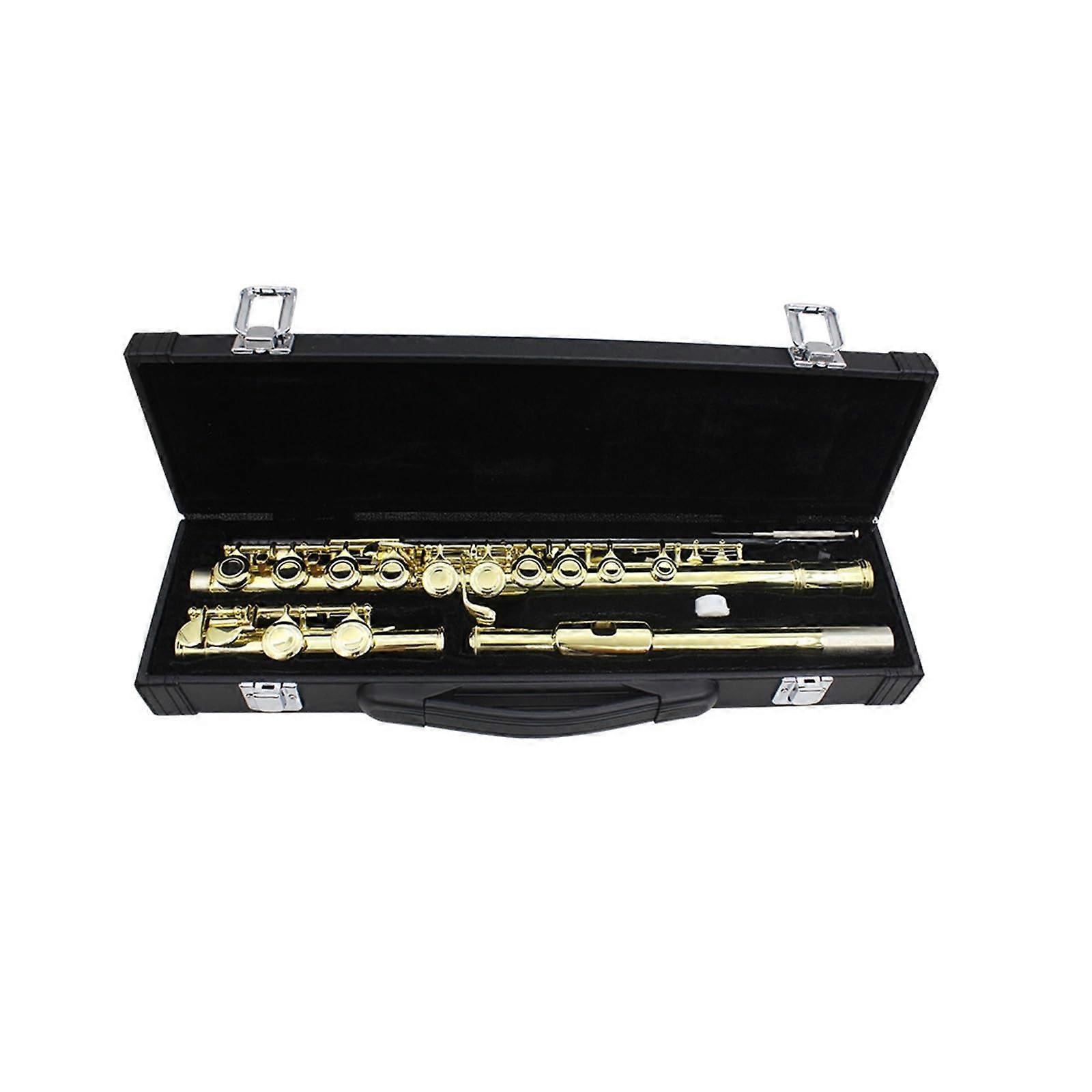 Flute Instruments for Adults, 16Hole Flute in Key of C, White Copper Gold, Beginner to Professional Performance (3/4)