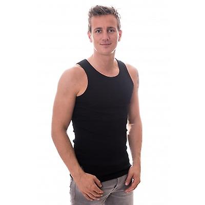 Claesens Men Rib Singlet Black Two Pack ( CL 1333)