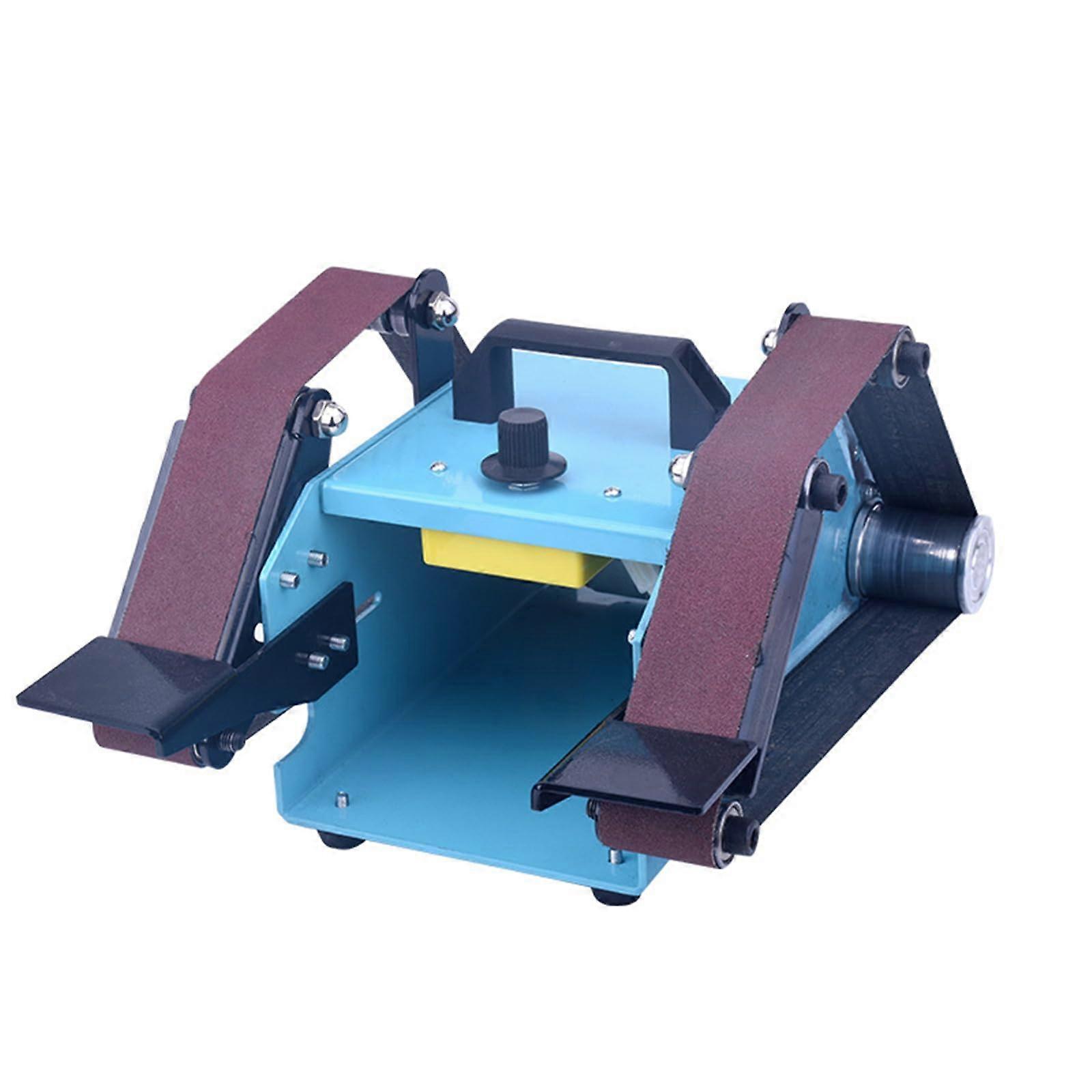 Mini Electric Grinder, Dual Belt Grinder, Knife Sharpener, Table Belt Polisher, Double Workbench