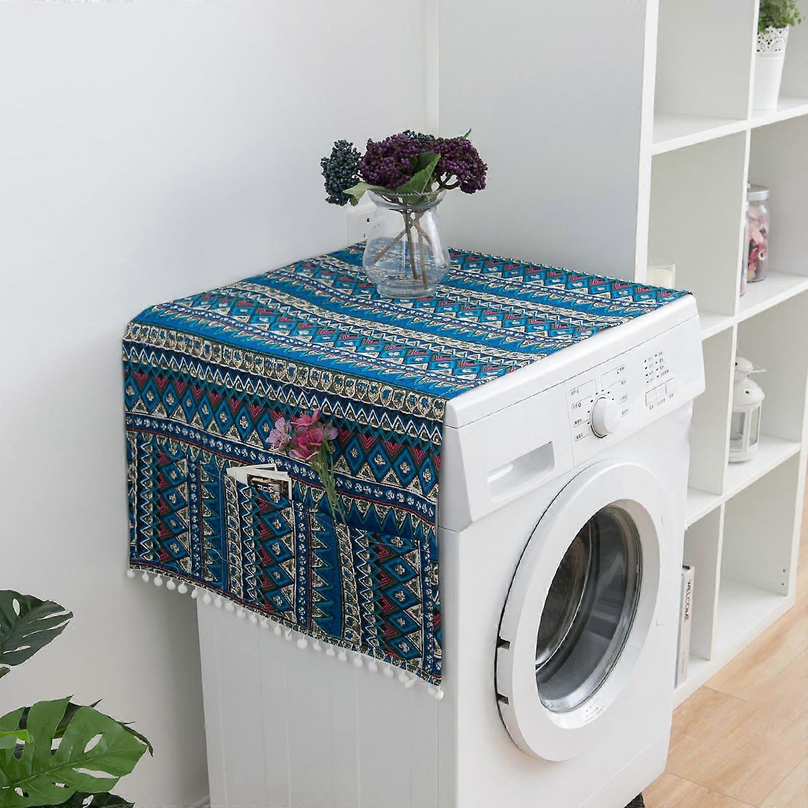 Dust Cover for Washing Machine 30x90cm, Multifunctional Dustproof Storage Bag for Refrigerators and Washing Machines, Blue