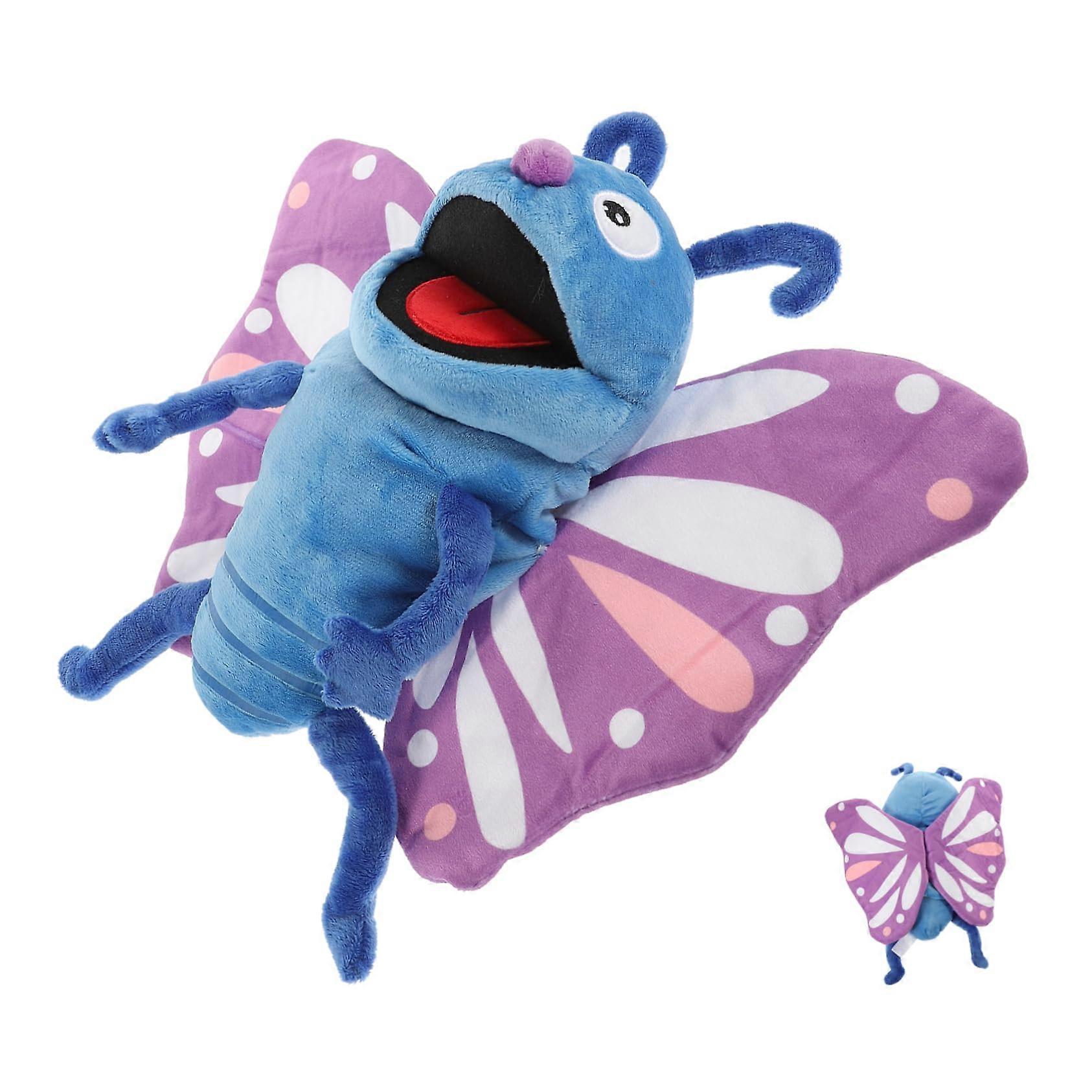 Plush Butterfly Hand Puppet Soft Stuffed Toy for Motor Skills and Role Play