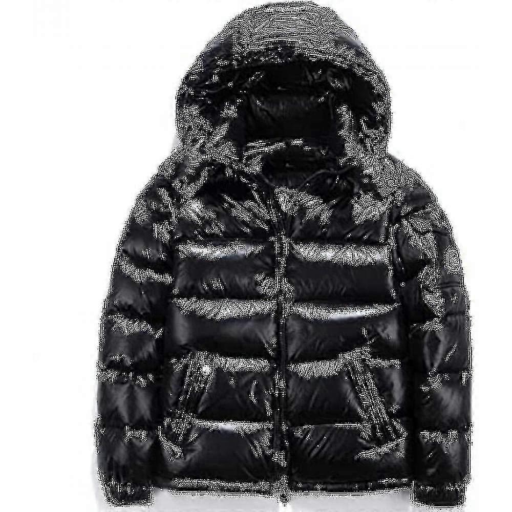 Shiny Down Jacket Men's Winter Jacket Stand Collar Down Jacket With Hood - G
