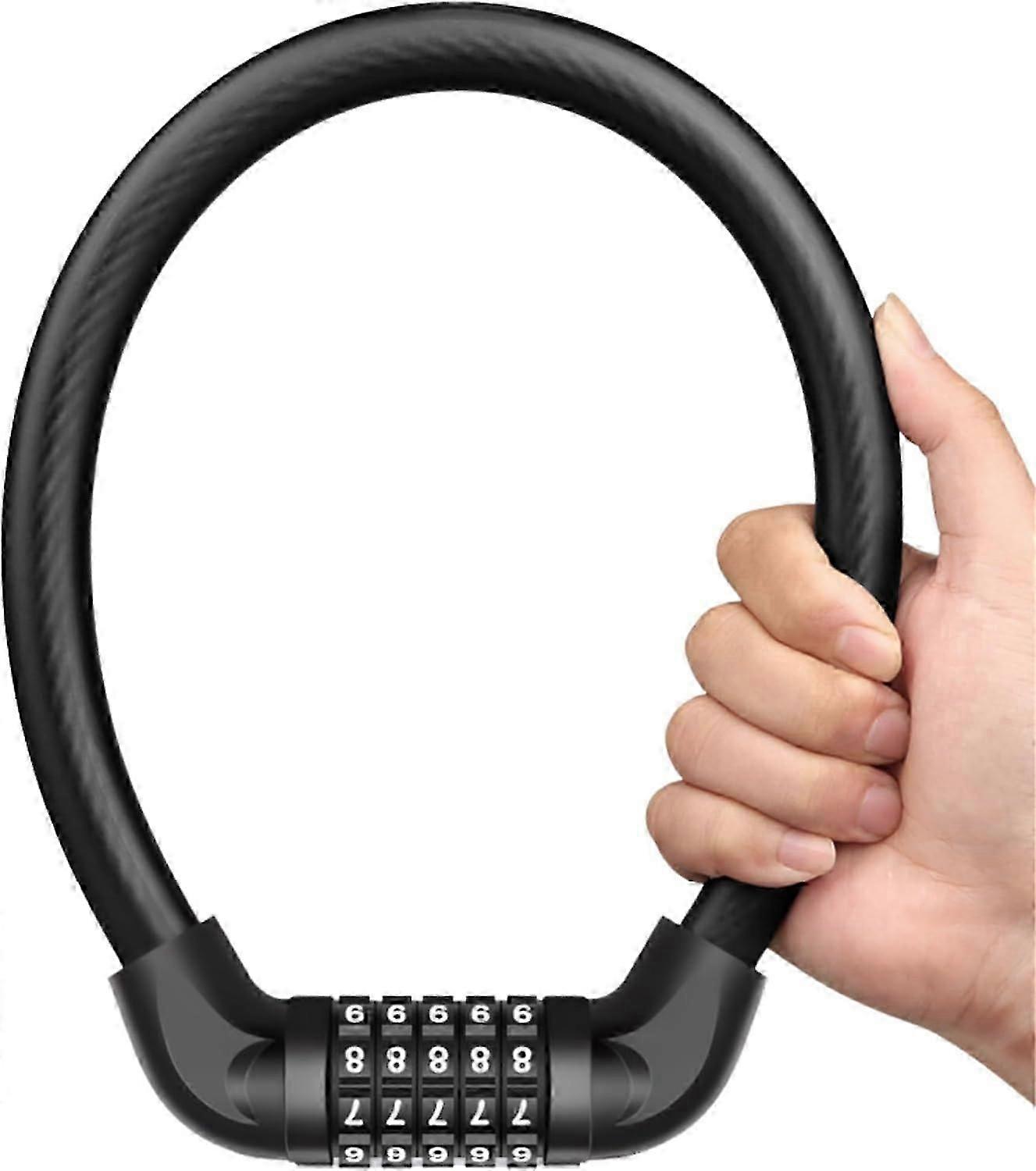 5-digit bike lock with durable cable for cycling safety