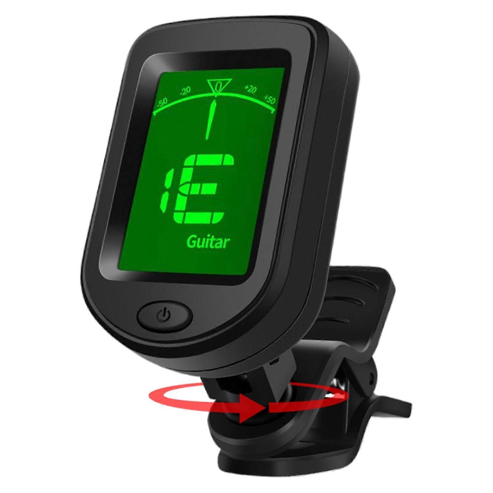 Guitar Clipon Tuner, Clipon Tuner for Electric Guitar, Portable Tuning Device for String Instruments Including Bass, Ukulele, Banjo, and Violin