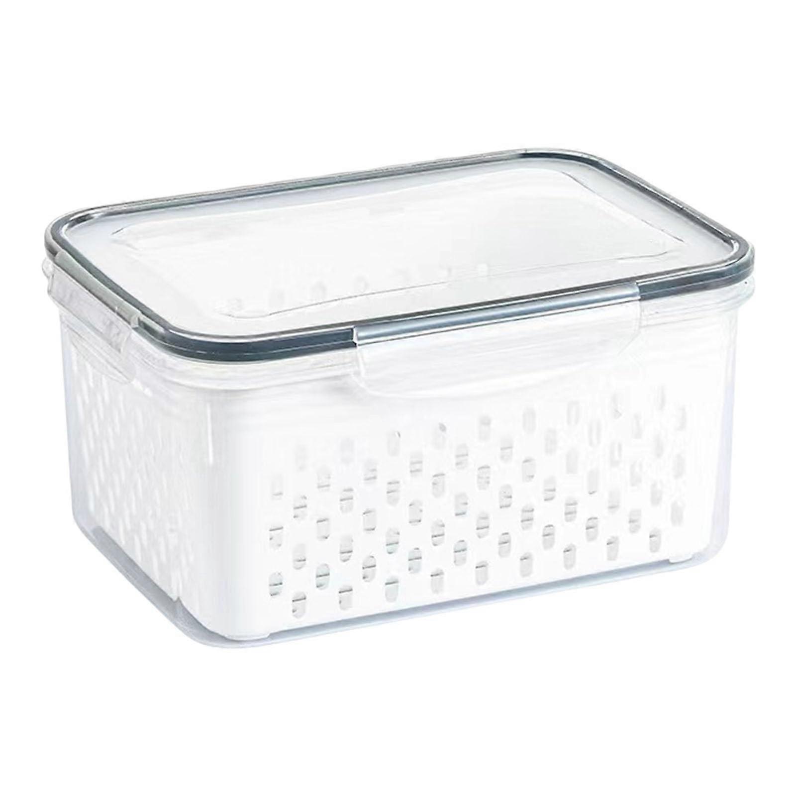 Efficient Modulars Kitchen Storage Box Set Colander Insert Ergonomic Handles Dry And Wet Ingredient Clear 3300ml