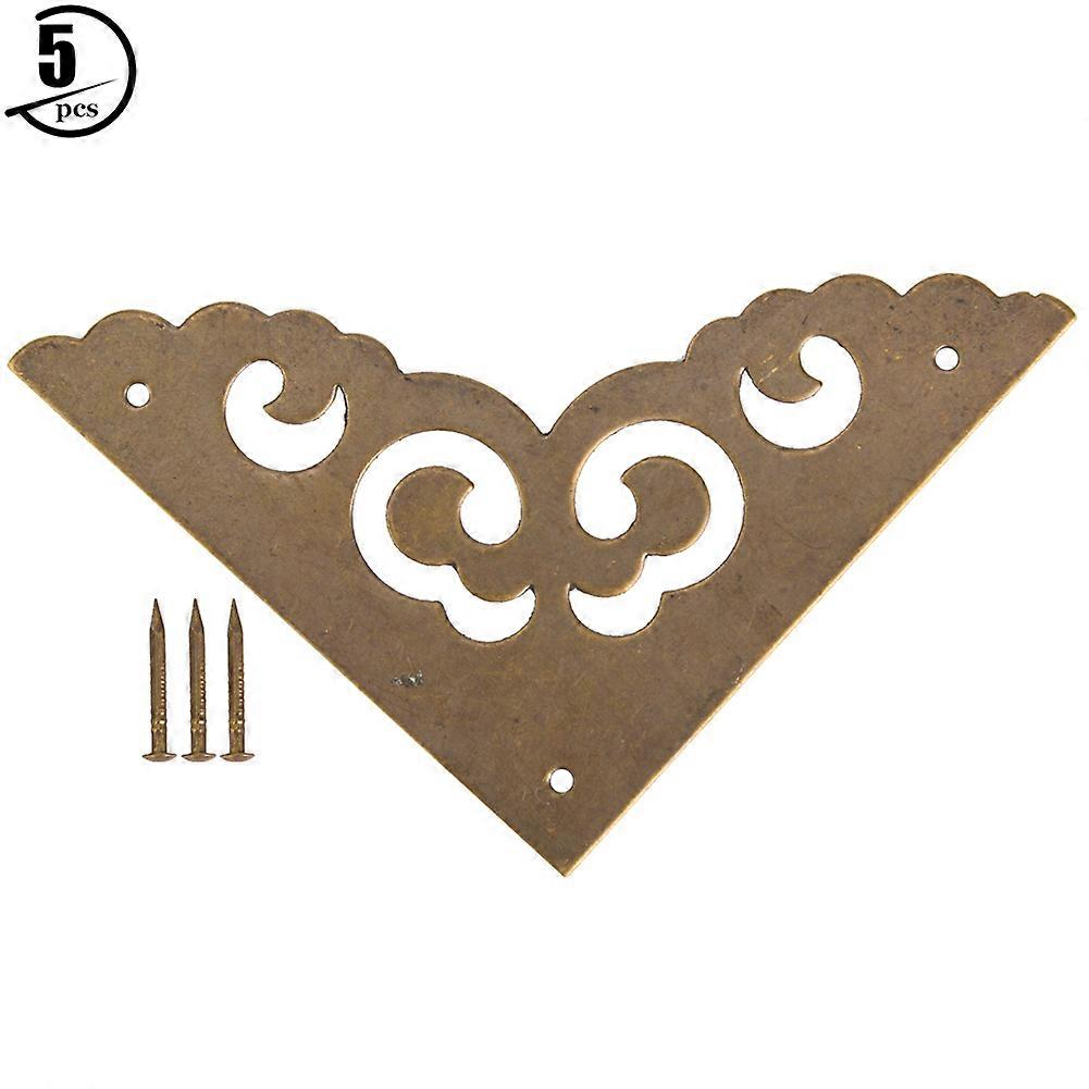 Pure brass corner protector, antique style box, cloud-shaped corner protector, 5pcs.