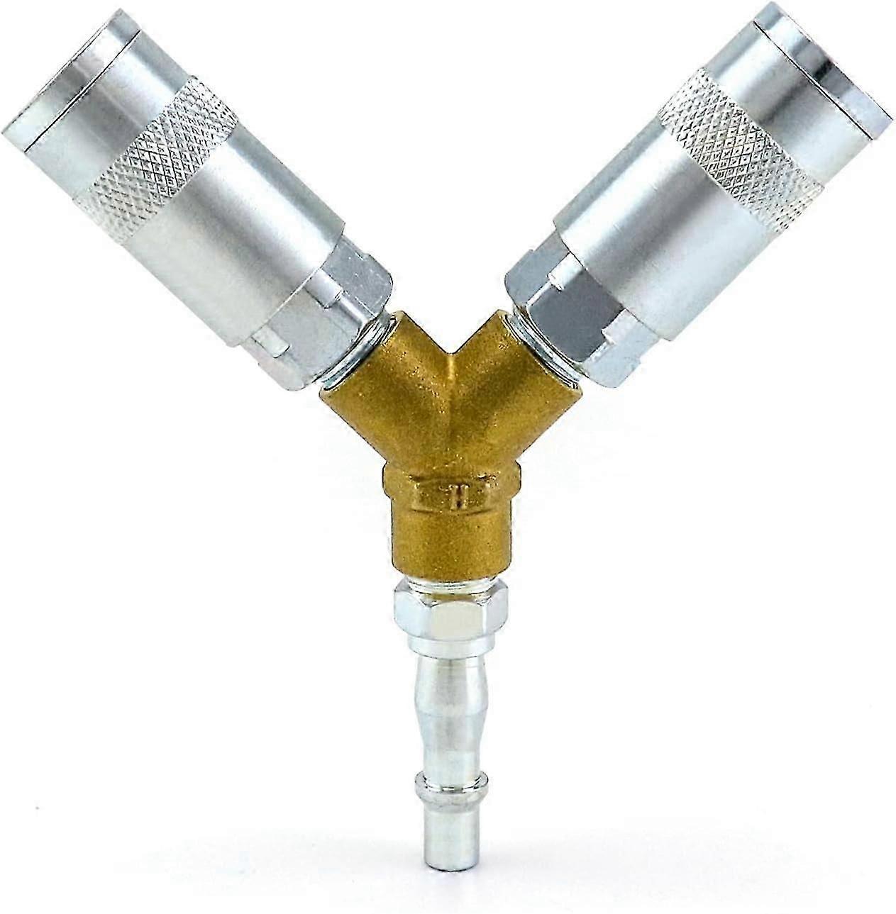 1/4" BSP 3 Way Air Compressor Hose Y Connector Splitter Male/Female Quick Release Coupler for Air Tools