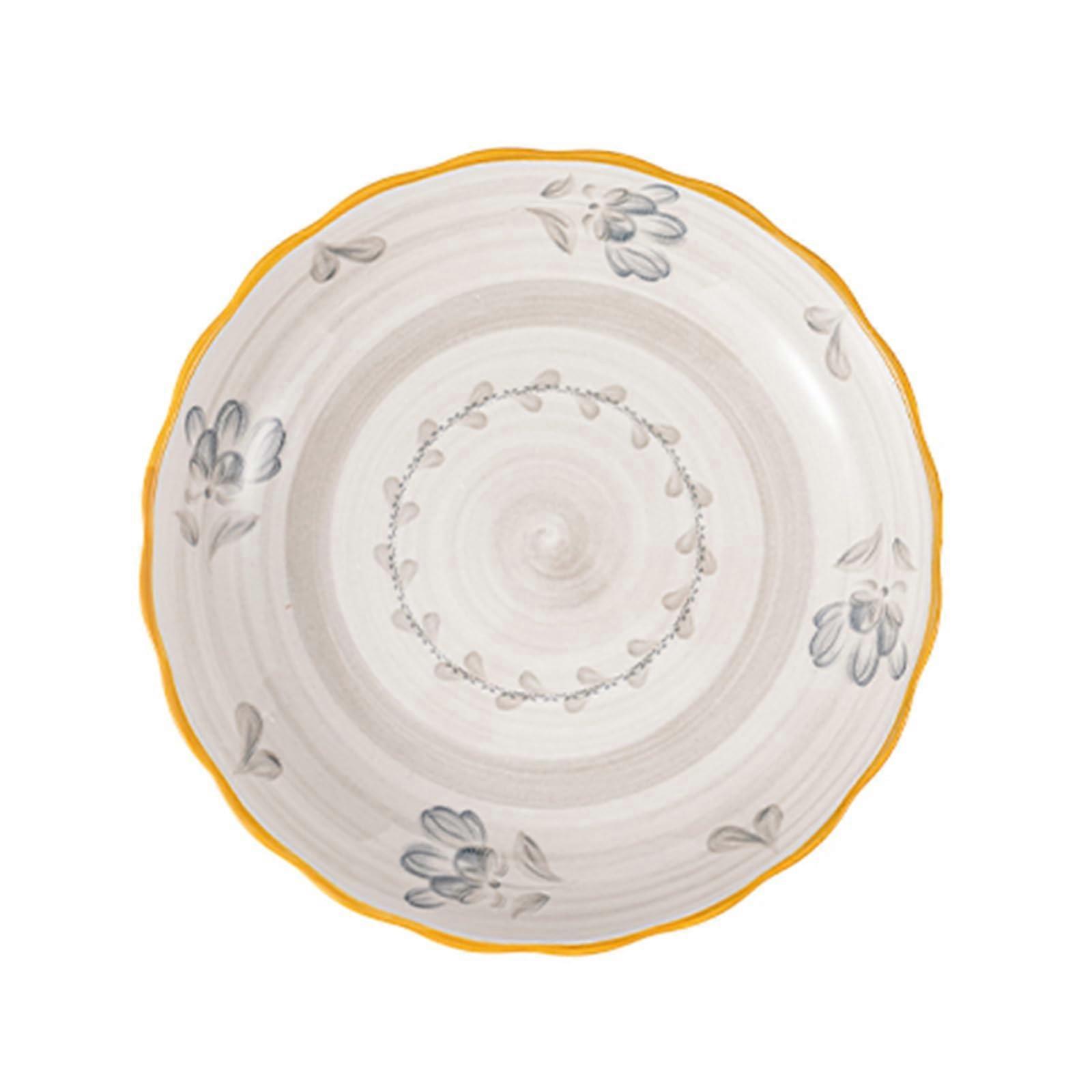 Modern Rustic Dinnerware Ceramic Plate for Bread Pasta Salad (20.3x20.3x4CM)