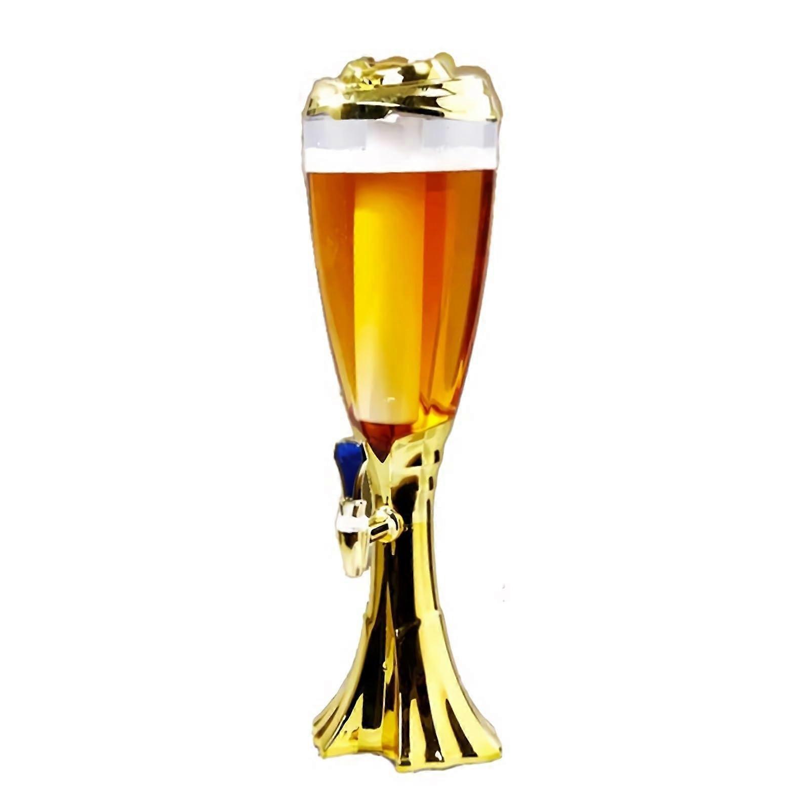 Beer Tower Beverage Dispenser With Tap And Ice Tube, 3L Capacity, For Bar Parties And Restaurants, Color B