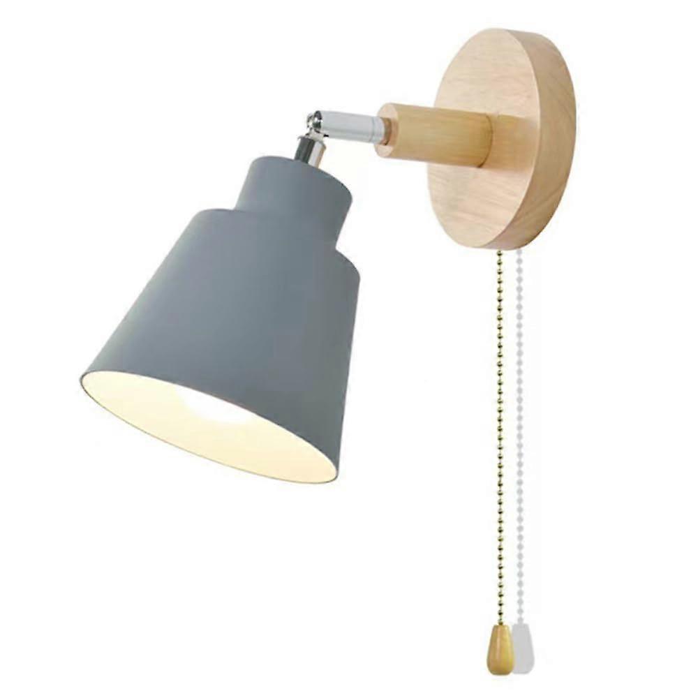 Wall Lamps, Wall Sconce with Hand Pull, Indoor Light Fixture for Reading, Kitchen, Light Blue Finish