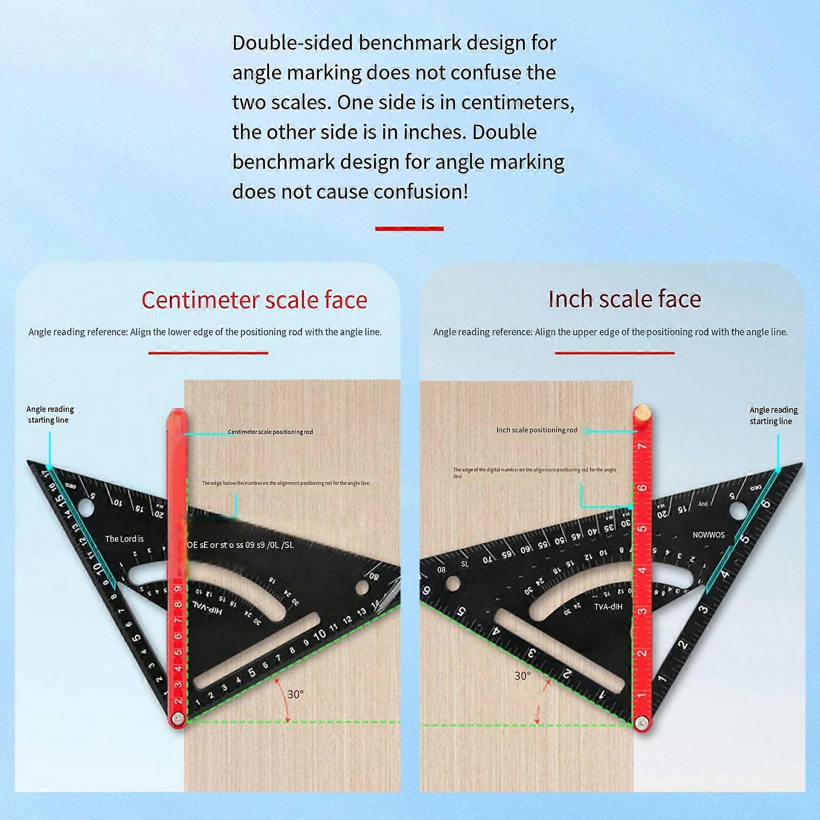 7Inch Carpentry Square Try Square Triangles Ruler Metric Protractor 45 ...