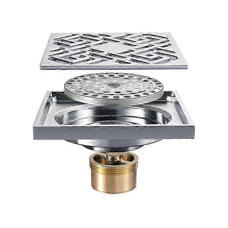 真鍮製スクエアフロアドレン、取り外し可能なカバー、バスルームドレン、スクエアシャワードレン、真鍮製バスドレン