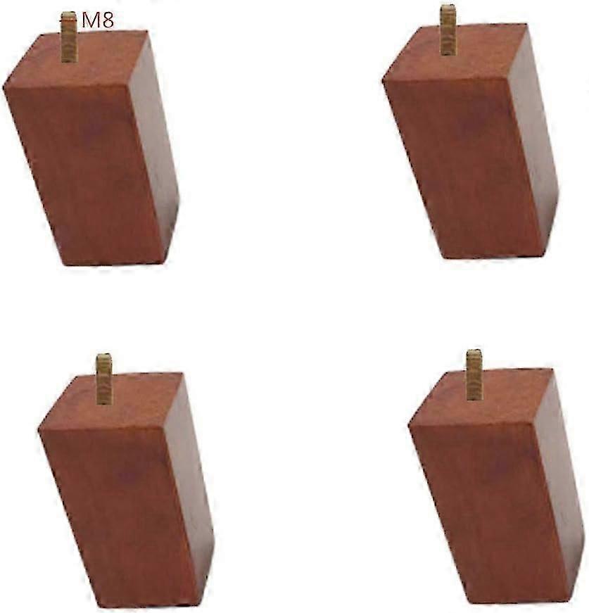 Træ skabsben 4 stk firkantede erstatningsfødder til kommode sofabord