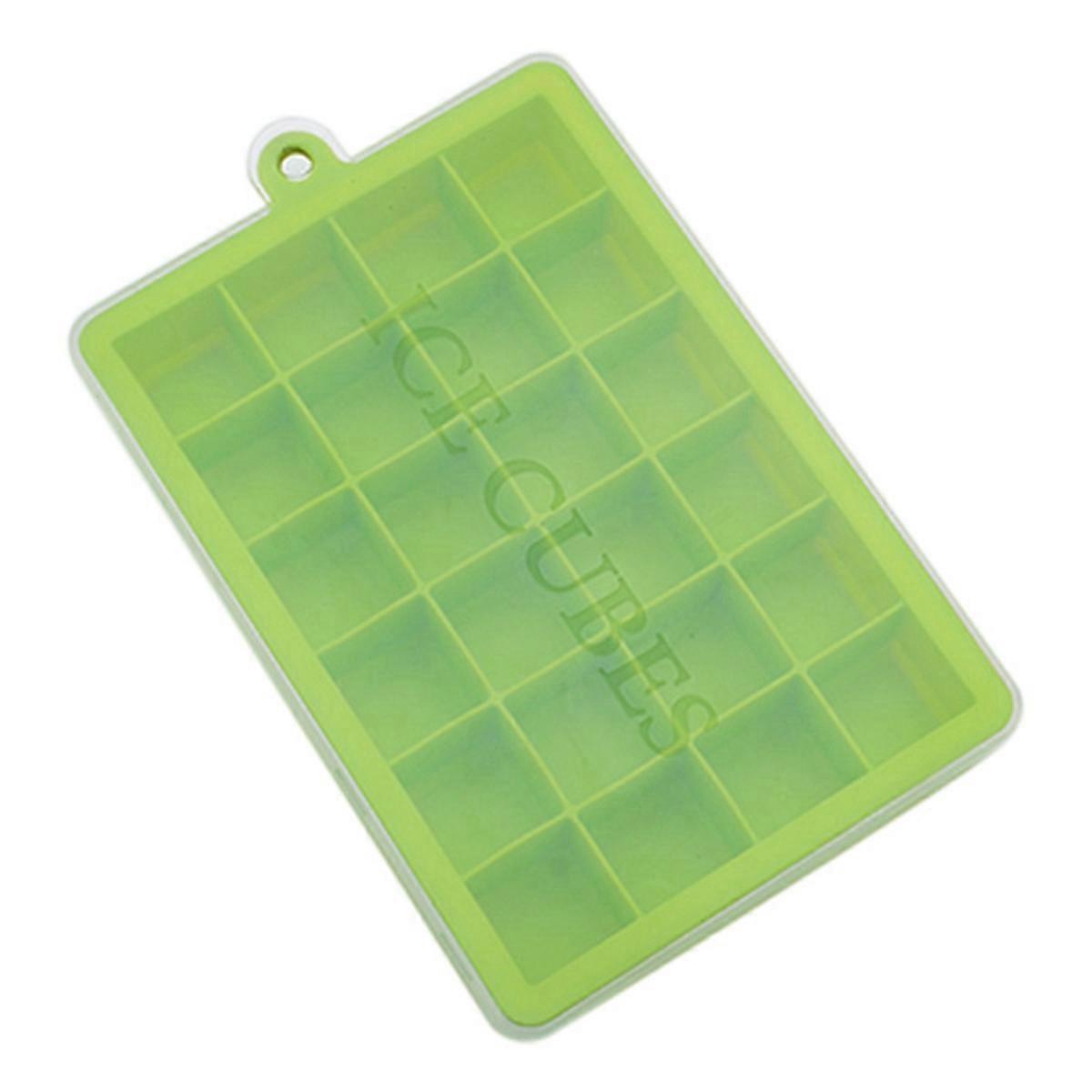24-Grid Silicone Ice Mold Large Square Ice Tray Mold Silicone Tray Maker with Lid C