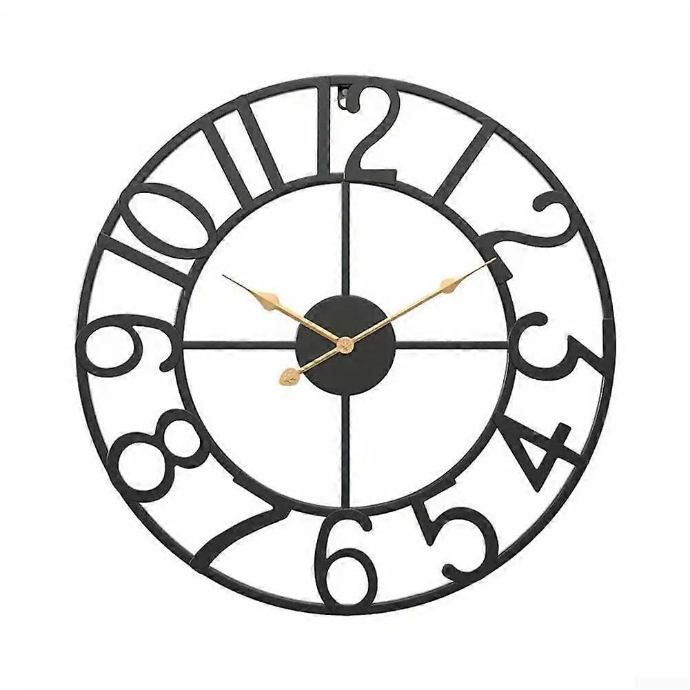 Decorative Vintage Metal Clock for Outdoor Spaces - Rustic Design, Weather-Resistant, 12-Inch Diameter, Classic Style
