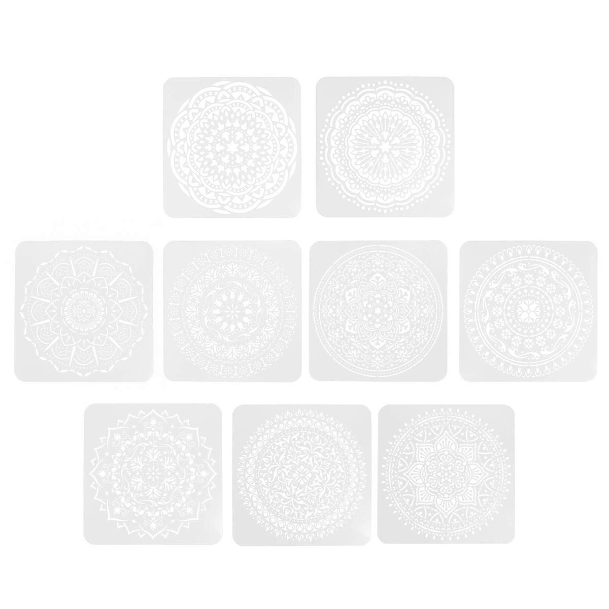 Large Stencil For Painting Suitable For Rock Painting 30.5X30.5CM Light Grey 9Pcs