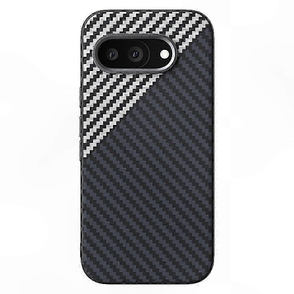 Carbon Fiber Texture Back Cover for Google Pixel 9a Case with MagSafe Compatibility
