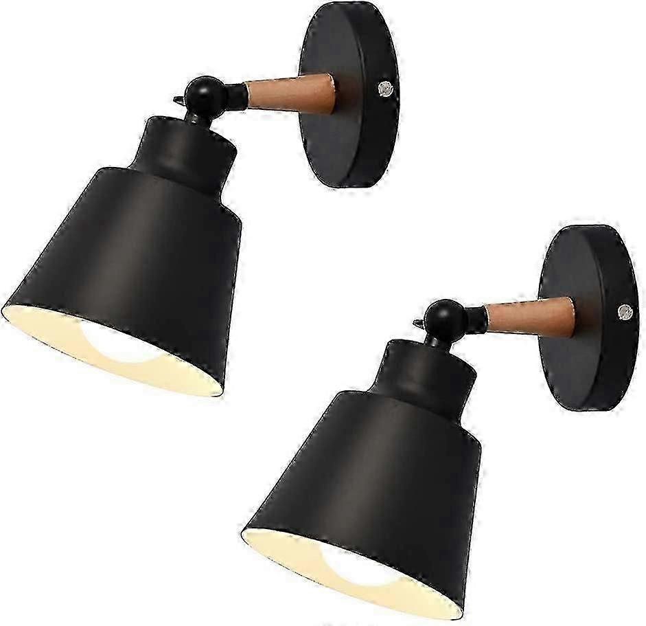 Fong Vintage Wall Sconce, Retro Industry Style Lamp Wall Decoration Black for Loft Living Room Dining Room Cafeteria Restaurant Classic 2 Pcs