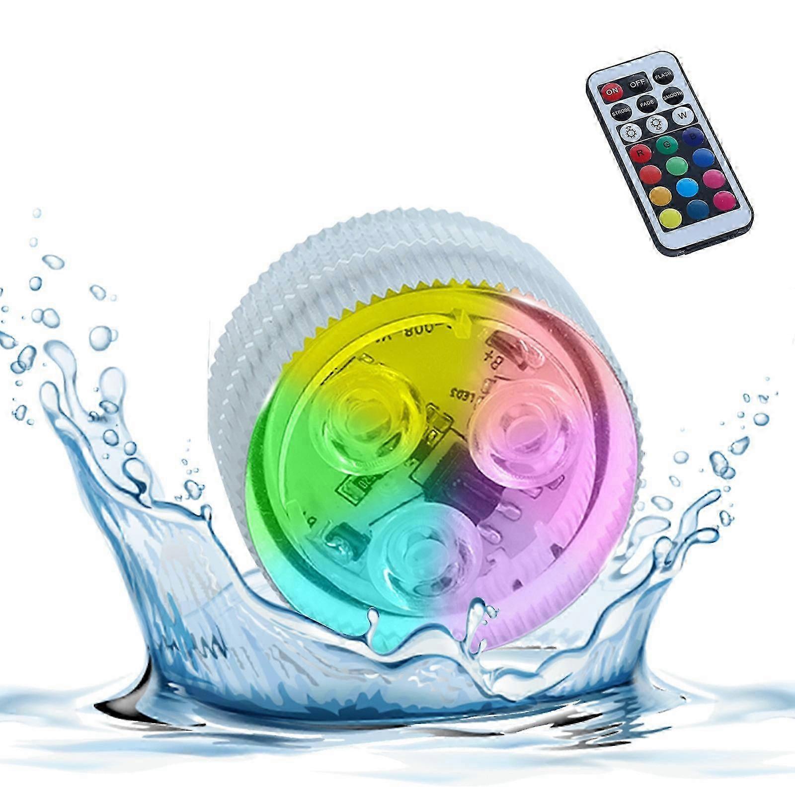 2025 PCI Pool Lights, Submersible LED Lights With Suction Cups LED Color Changing Battery LED Lights Underwater With Timing LureFishing