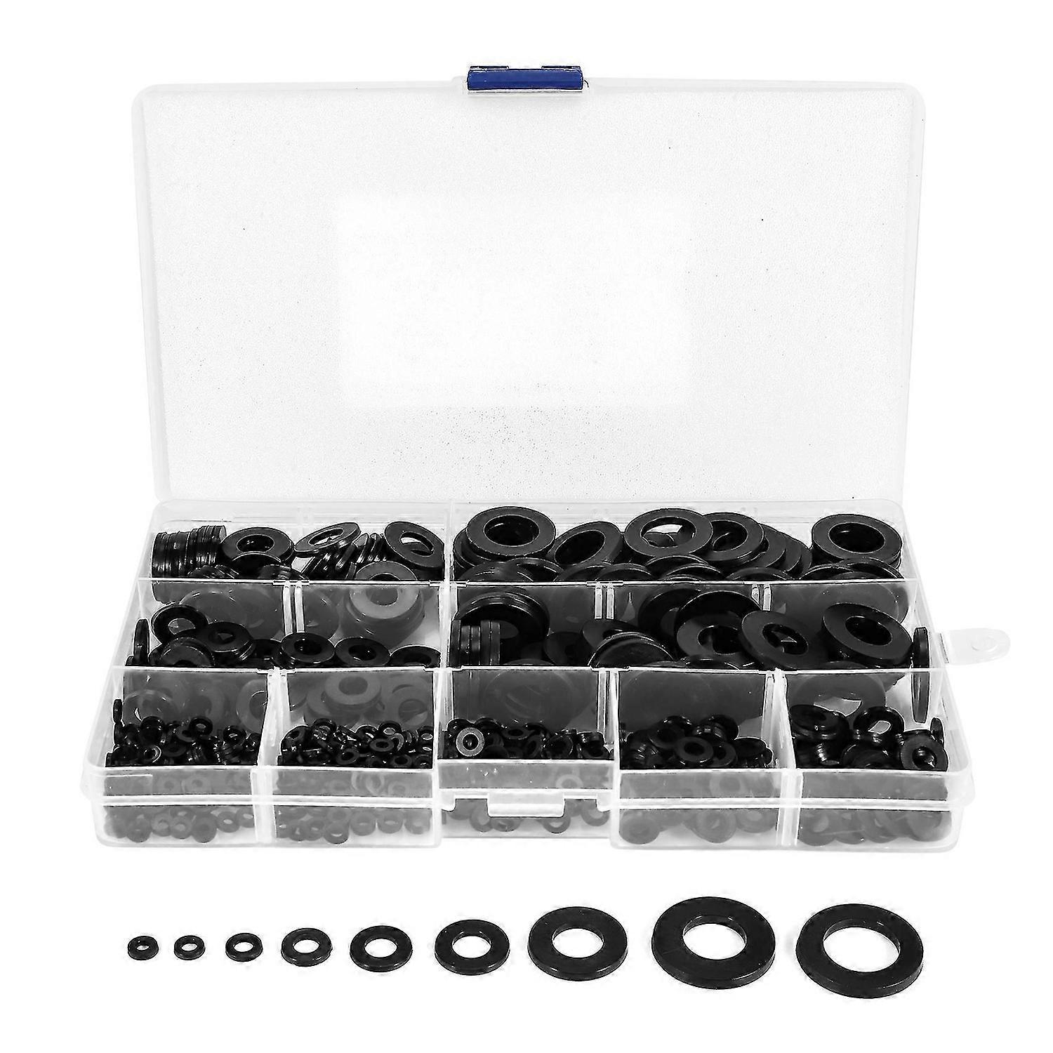 600Pcs Nylon Flat Washer Kit for M2 M2.5 M3 M5 M6 M8 M10 M12