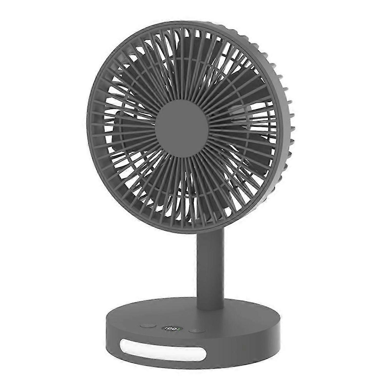 Digital Display Office Mini Desktop Night Light Electric Fan Black