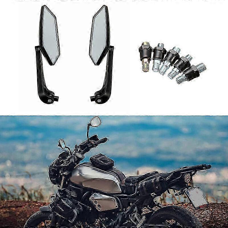 Motorcycle Side Mirrors, 1 Pair Universal Motorcycle Pentagonal Diamond Rearview Mirror 2025