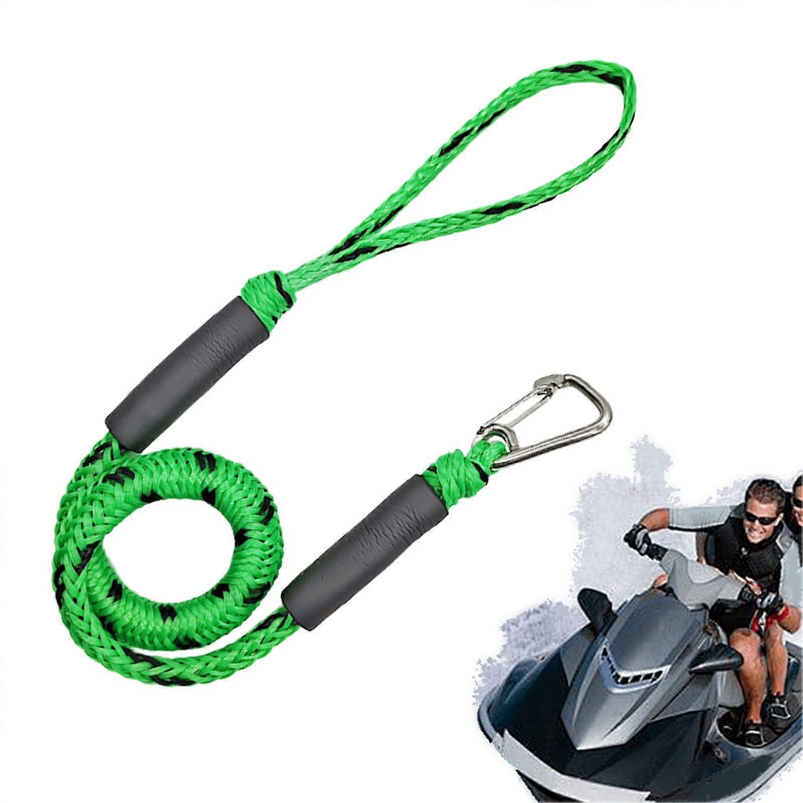 Boots Attachment Lines for Dock and Kayak Safety - Green Shock Absorber, Leashes, Anchoring Rope, Compatibility with Canoes and Pontoons