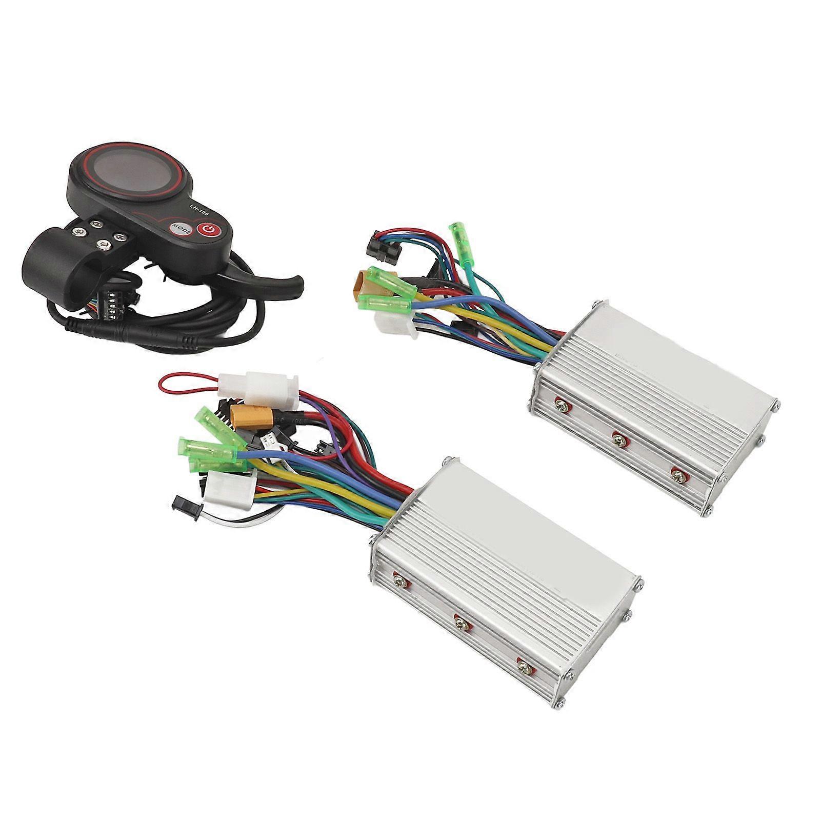 Bürstenloser Motorcontroller 24V 36V 48V 500W 25A LH100 LCD-Display Dual Drive Controller Kit für Elektrofahrrad Fahrradroller