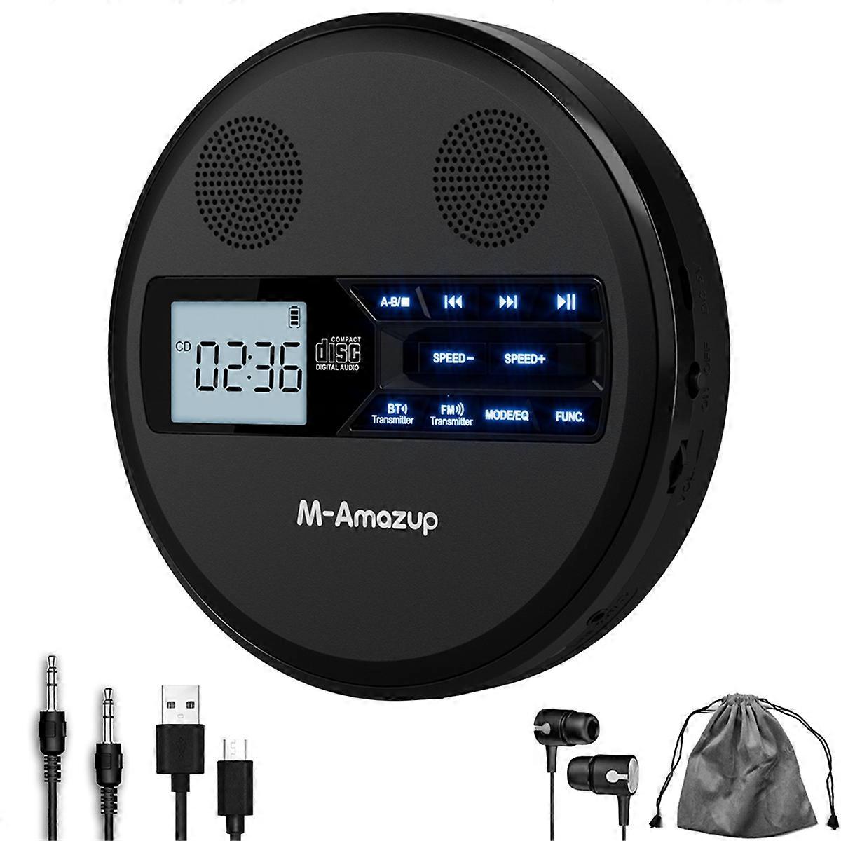 Πολυλειτουργικό Discman CD Player με Bluetooth Μαύρο