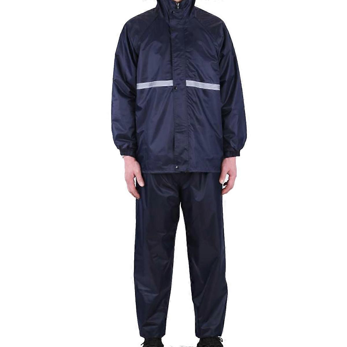 Thicken Two-Piece Cycling Raincoat Rain Suit for Adults with Reflective Stripe