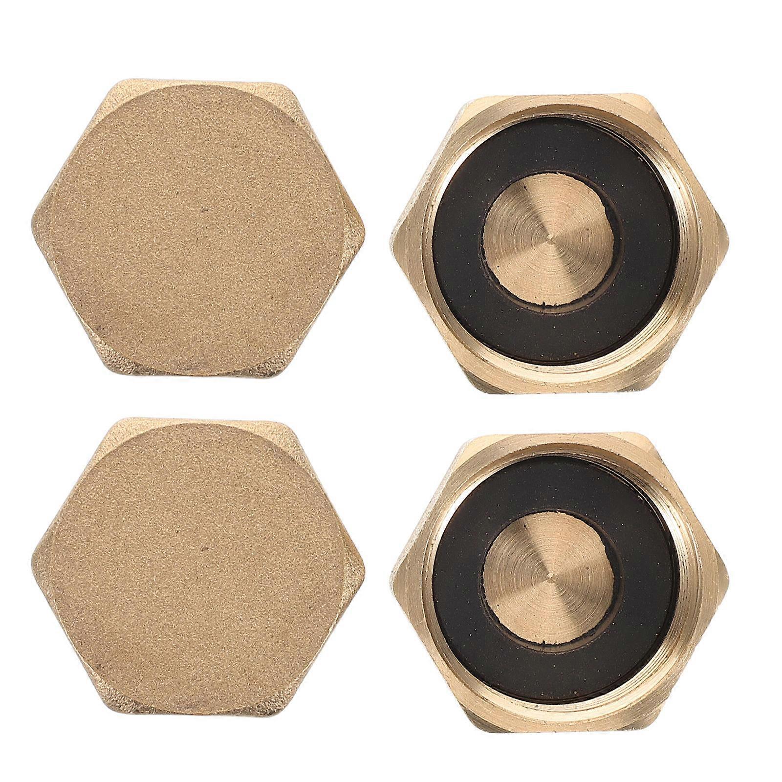 Durable Brass Female Pipe Cap for Plumbing Application 12Pcs Pack Golden