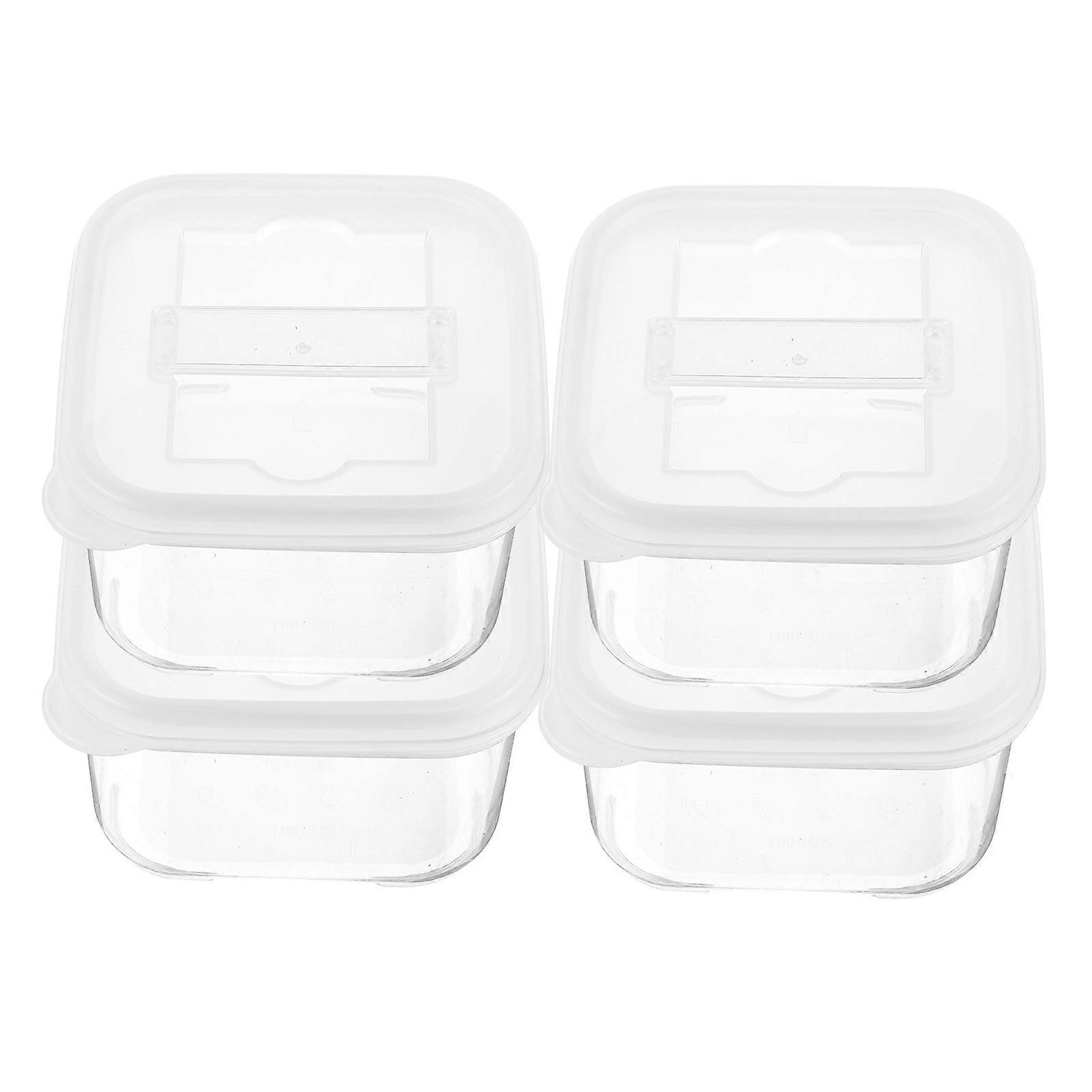 Lab Sample Containers Small Food Containers for Laboratory Work Transparent Plastic Storage Containers with Labeling 4Set