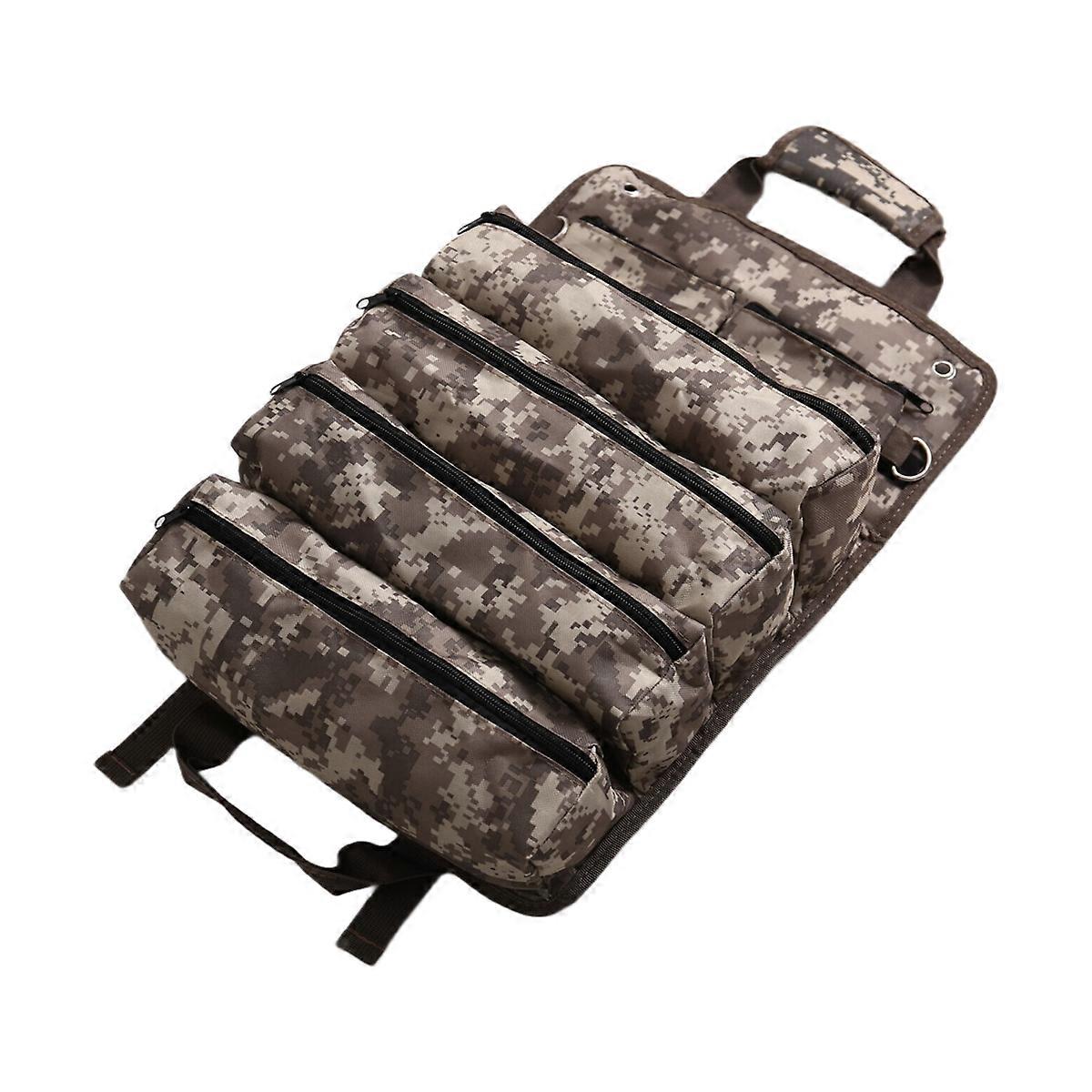 Tool Roll Organizer MultiPocket Hanging Tool Roll Portable Tool Organizer Carrier Bag for Electrician Motorcycle Truck,B