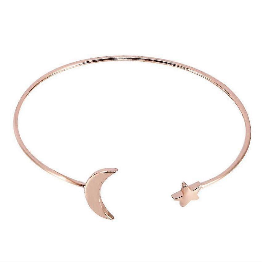 Copper Plated Moon Star Bracelet Open Bangle Wristband