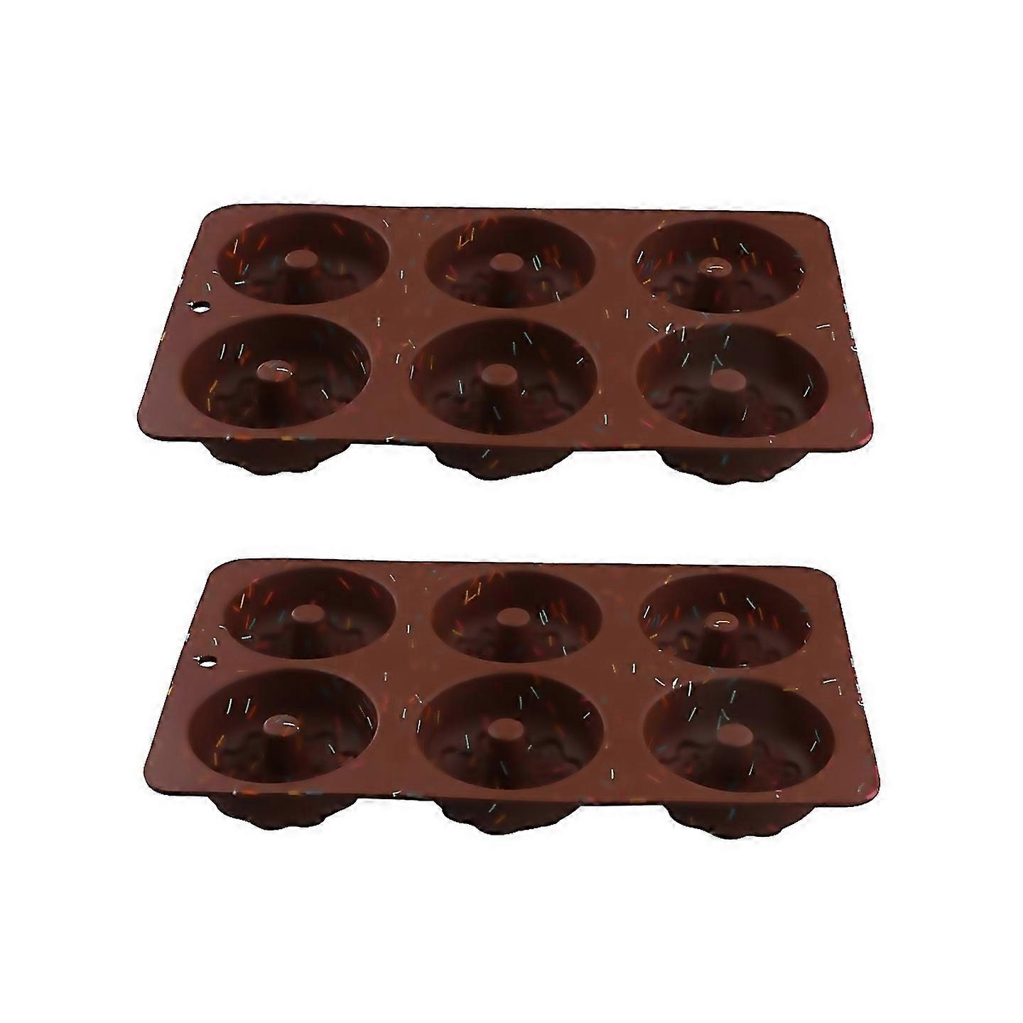For 2 Pcs Mini Cake Pan 6cavity Fluted Tube Cake