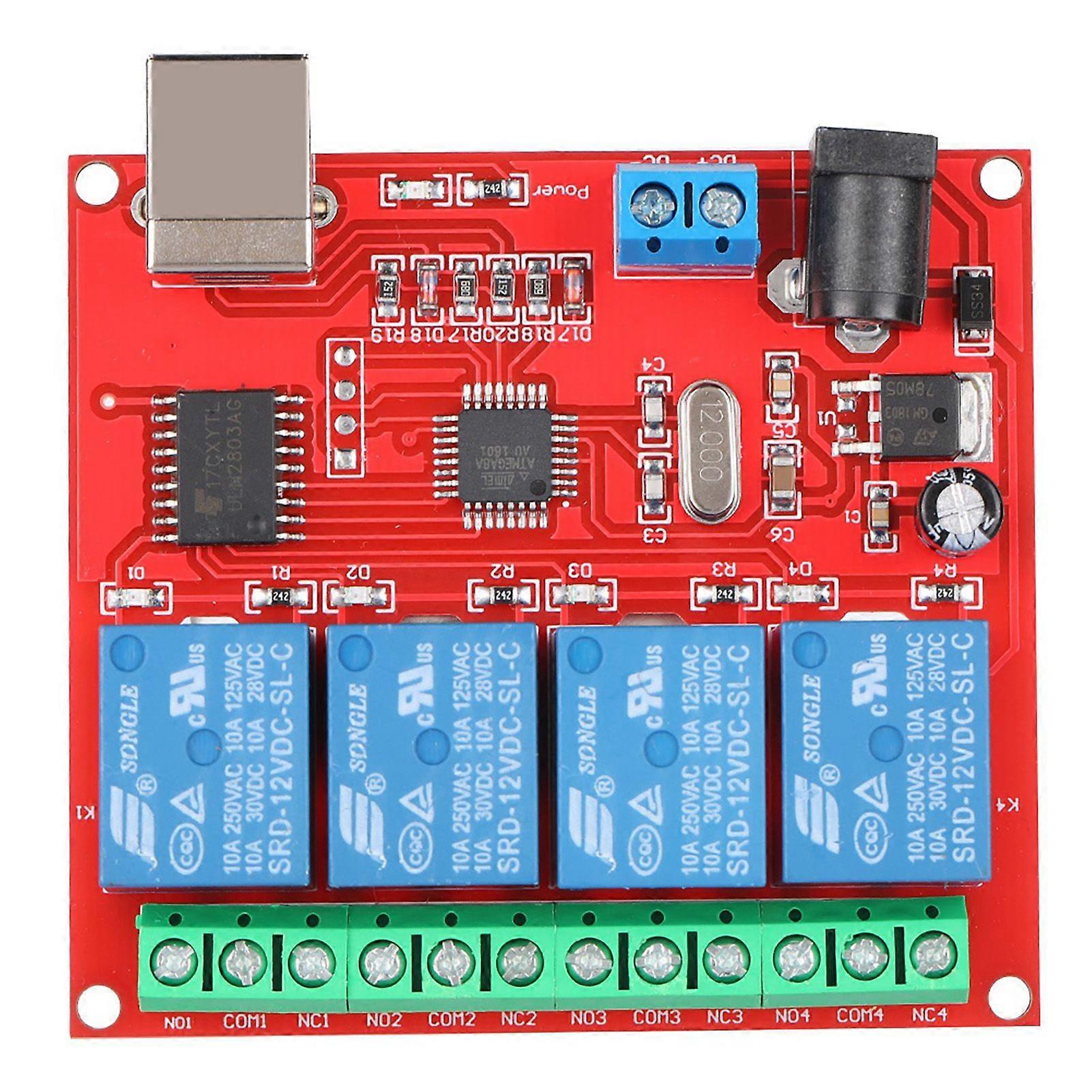 4-Channel 12V Computer USB Smart Switch Controller PC Relay Module Expansion Board