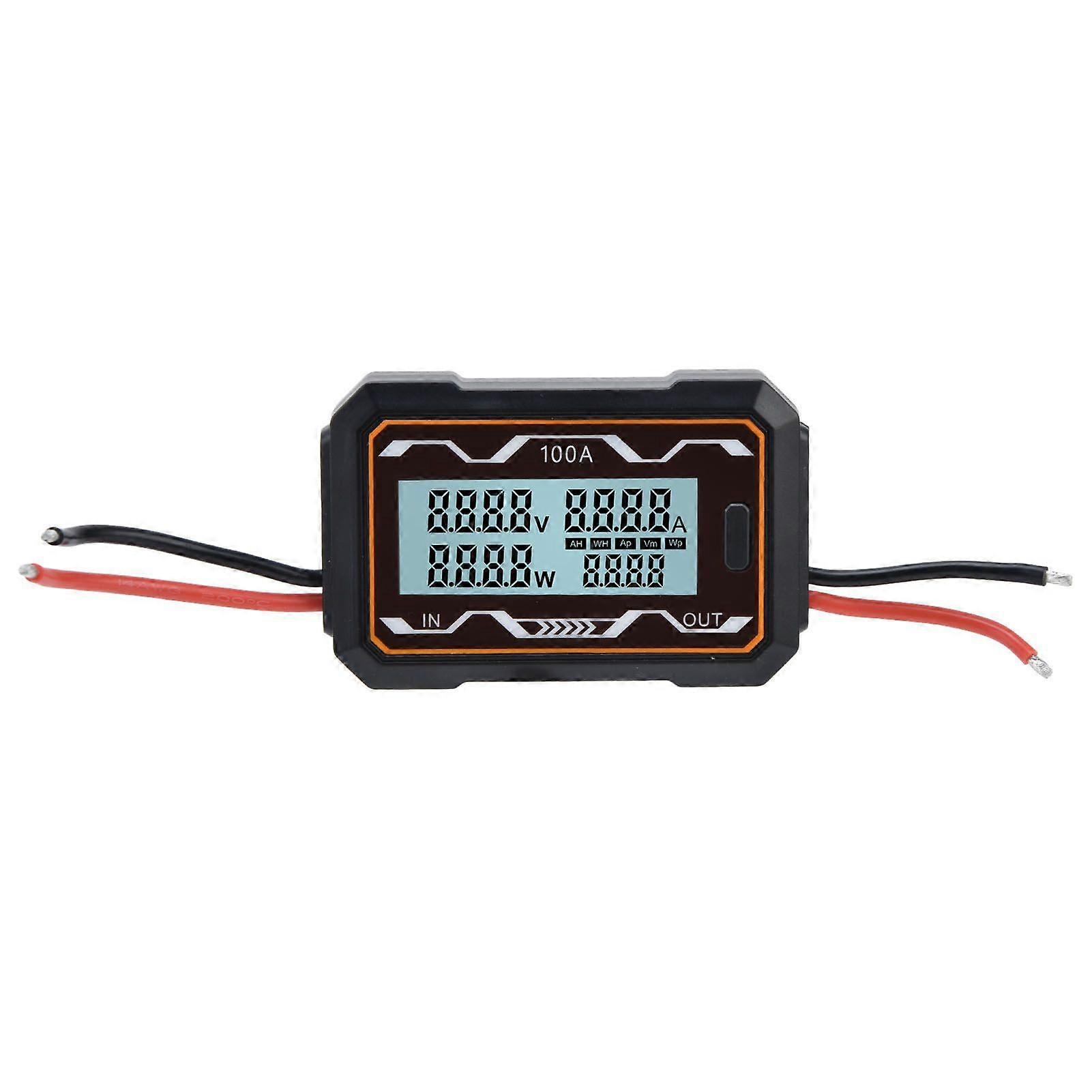 DC Power Meter Backlight Setting Large Screen Display Multifunctional Power Tester for Solar Energy Systems 0 to 60V100A