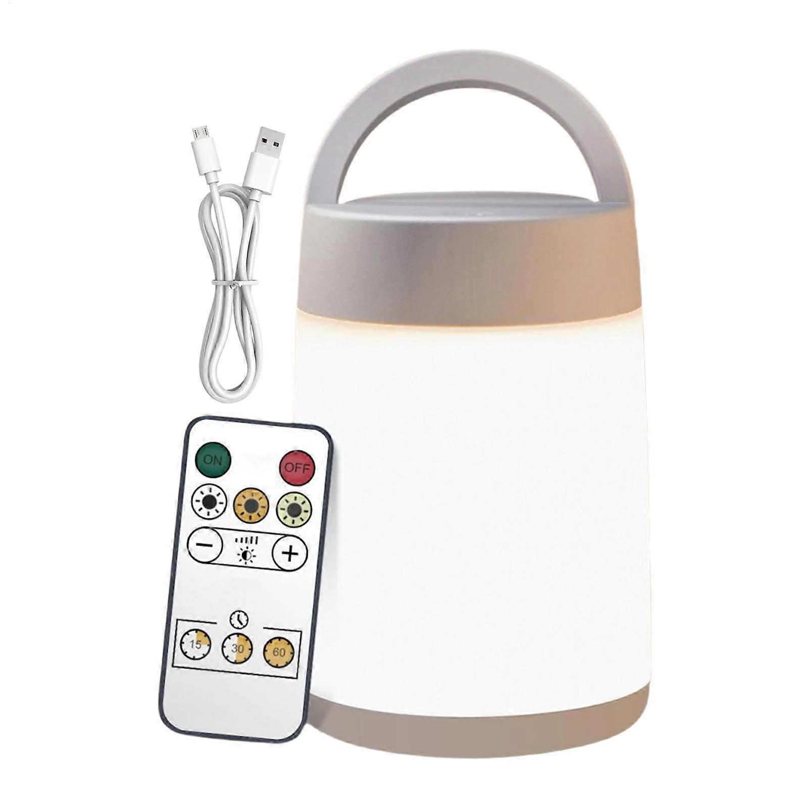 Night Light Lantern with Remote Control and Timer | 10 Color Portable Smart Bedside Lamp for Baby Nursery and Desk