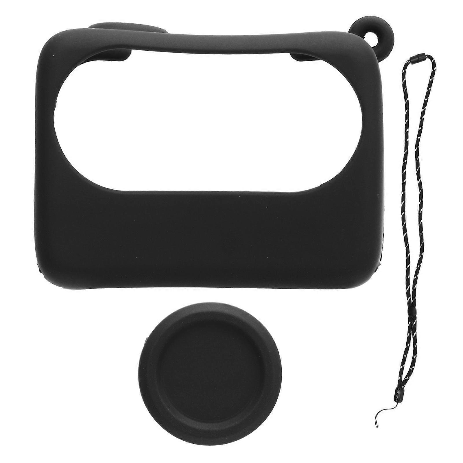 Camera Cover for GO 3S Silicone Camera Charging Case Protective Sleeve Lens Cap and Hanging Lanyard Black
