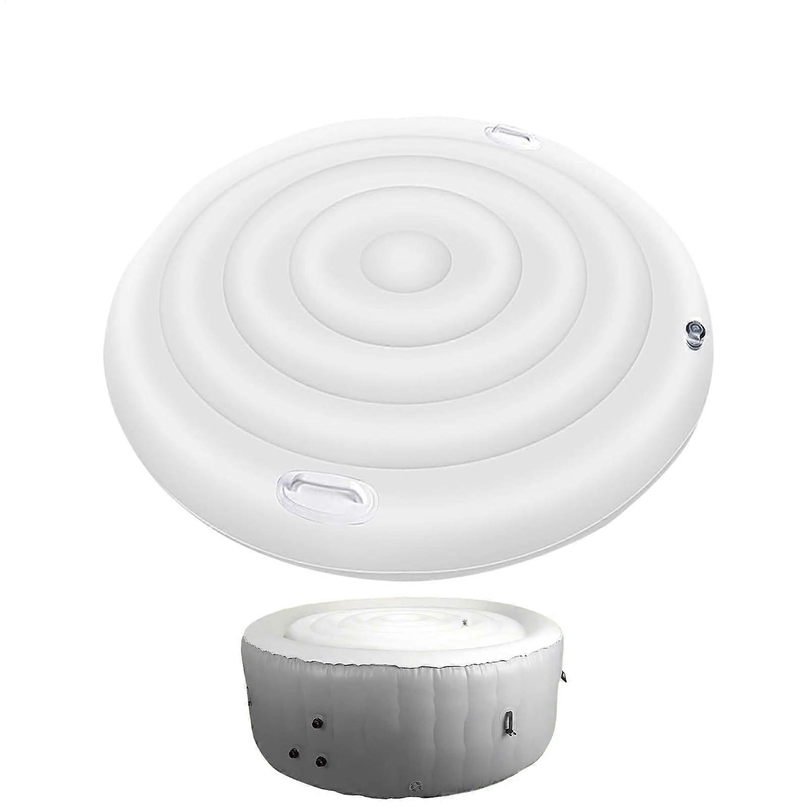 Spa Hot Tub Cover 145cm PVC Energy Saving Insulated Windproof With Handles Replacement Inflatable Spa Cover For Hostel